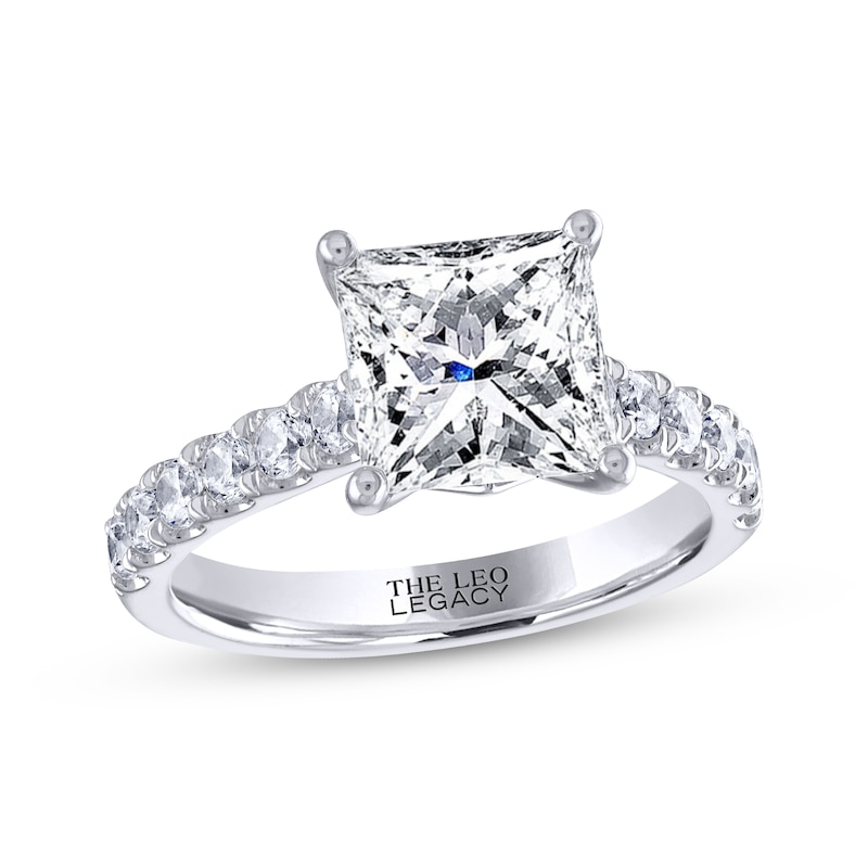THE LEO Legacy Lab-Created Diamond Princess-Cut Engagement Ring 3-1/2 ct tw White Gold Plated