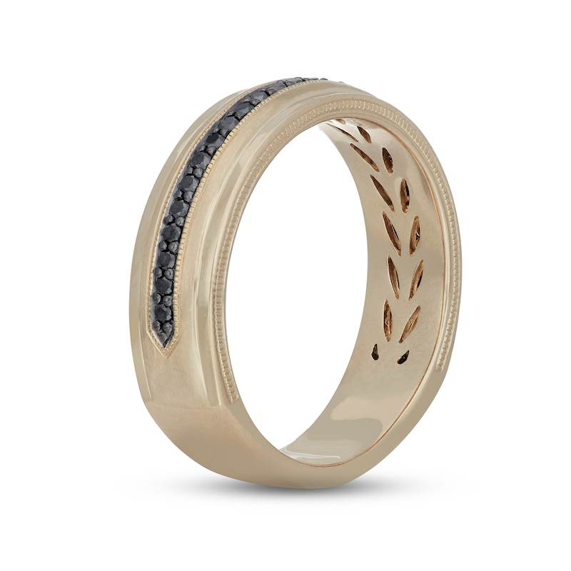 Neil Lane Men's Black Diamond Wedding Band 1/4 ct Yellow Gold Plated