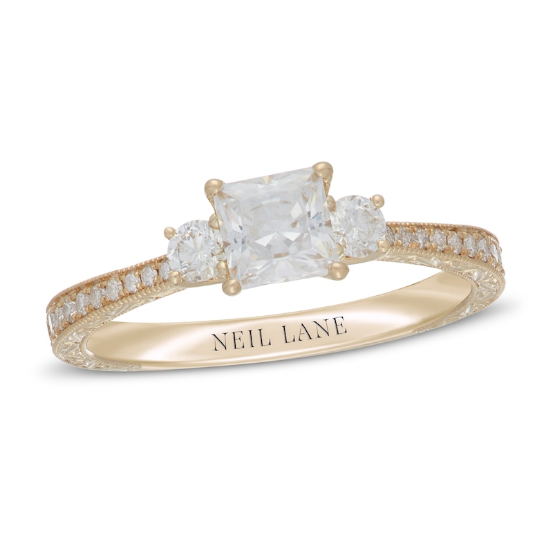 Neil Lane Bridal Diamond Engagement Ring 1 ct tw Princess-cut Yellow Gold Plated