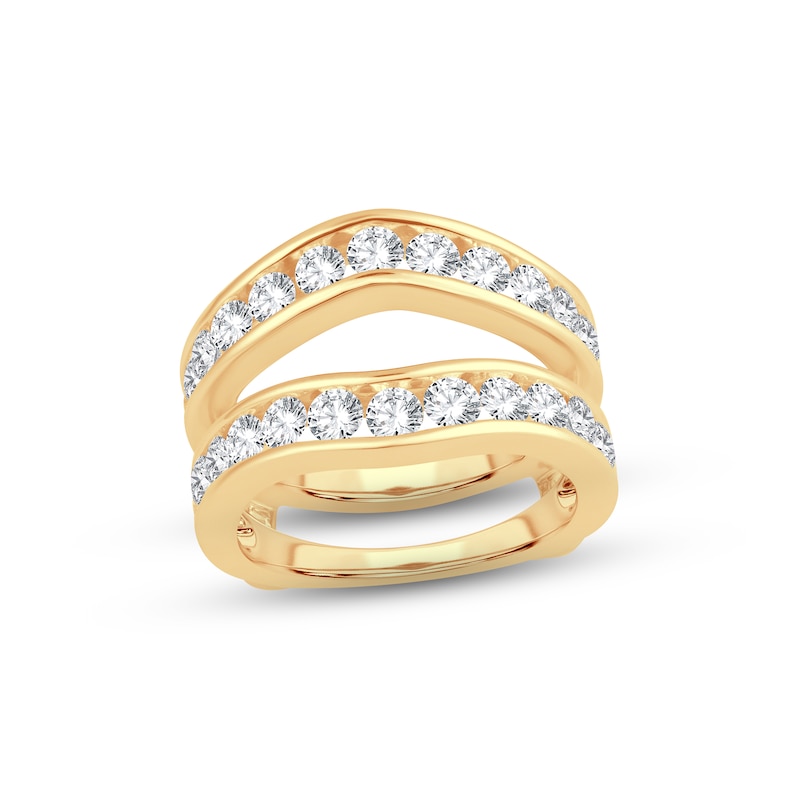 Diamond Enhancer Ring 2 ct tw Round-cut Yellow Gold Plated