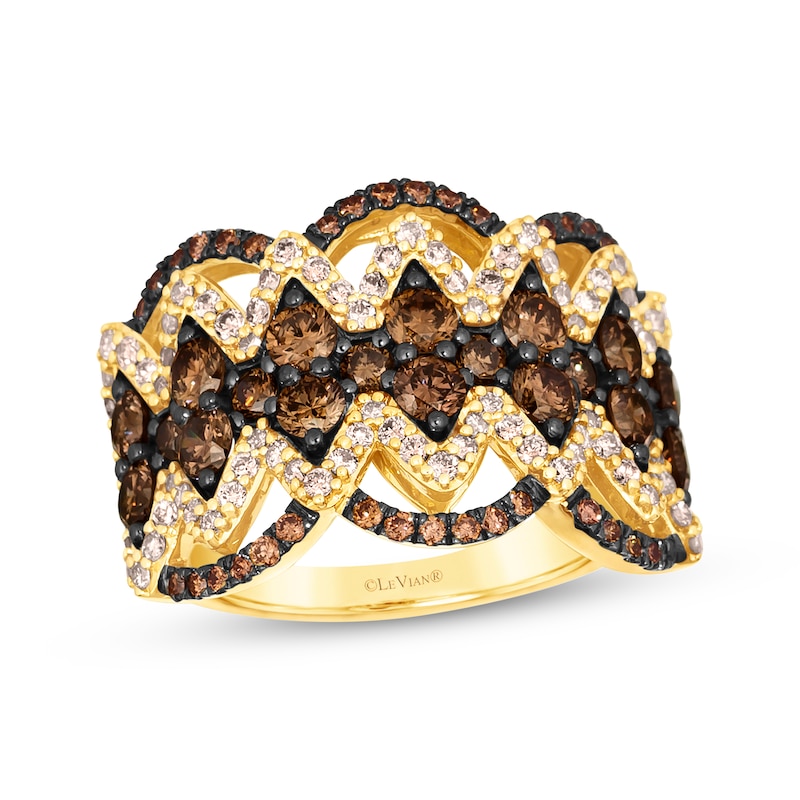 Le Vian Vault Diamond Zigzag Ring 2-3/8 ct tw Honey Gold Plated