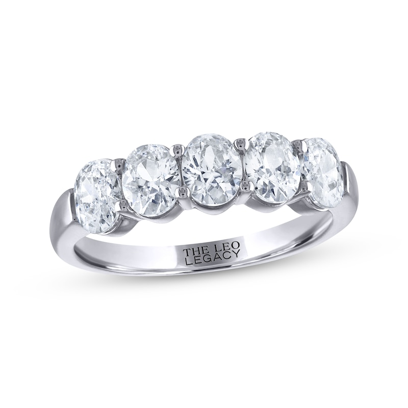THE LEO Legacy Lab-Created Diamond Oval-Cut Anniversary Band 2 ct tw White Gold Plated