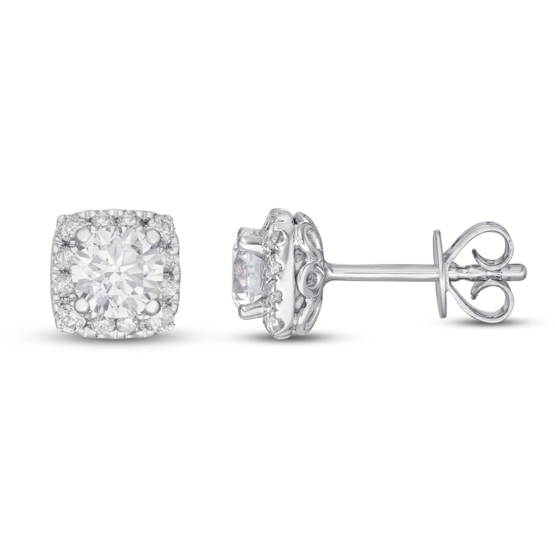 Diamond Earrings 1 ct tw Round-cut White Gold Plated