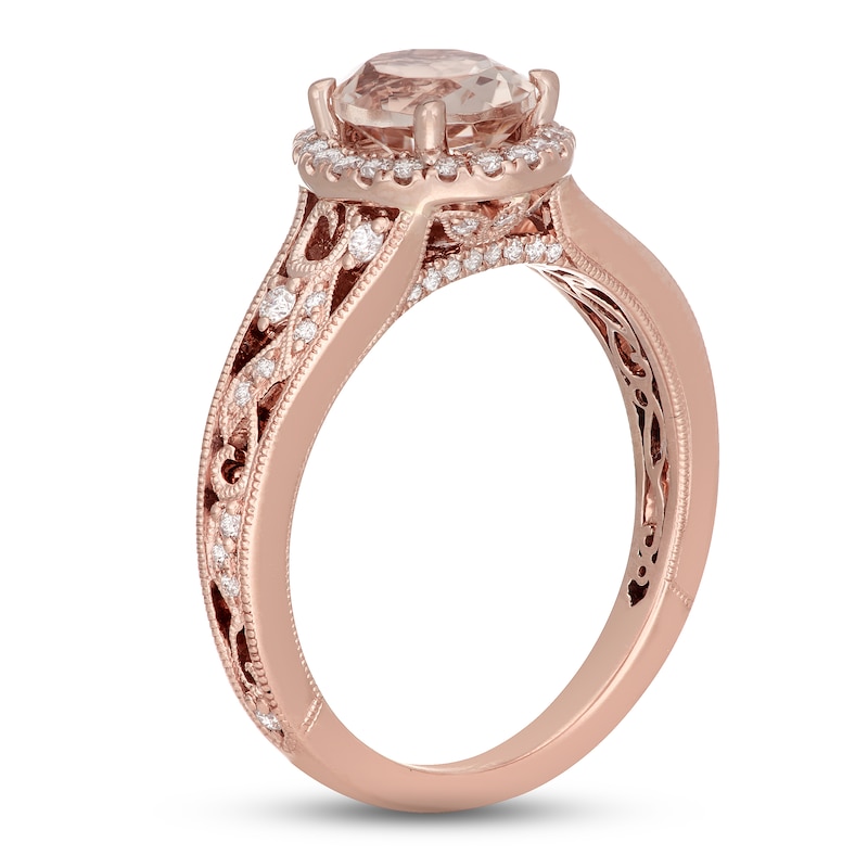 Neil Lane Morganite & Diamond Engagement Ring 1/3 ct tw Round-cut Rose Gold Plated