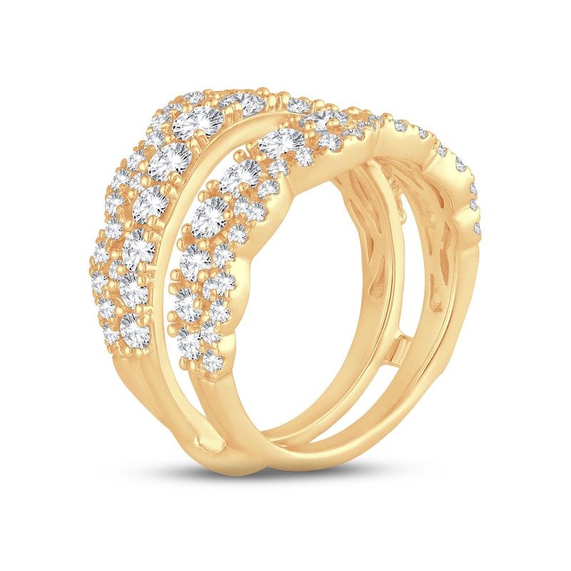 Diamond Enhancer Ring 2 ct tw Round-cut Yellow Gold Plated
