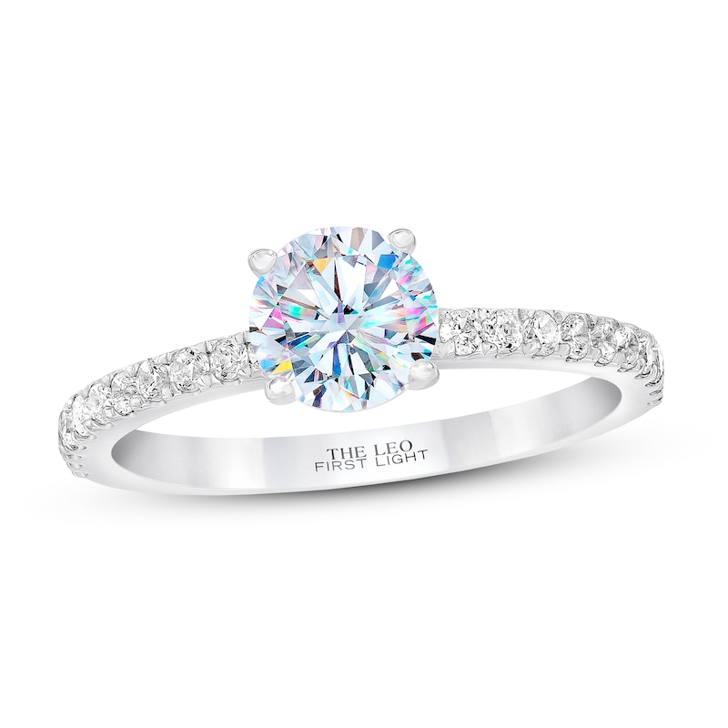 THE LEO First Light Diamond Engagement Ring 5/8 ct tw White Gold Plated