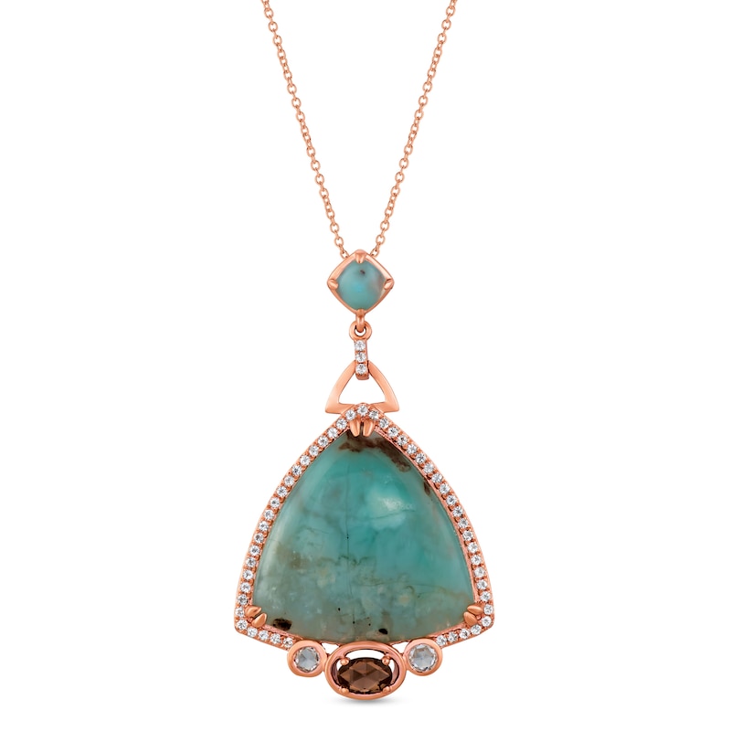 Le Vian Aquaprase/Quartz/Topaz Necklace Strawberry Gold Plated 20