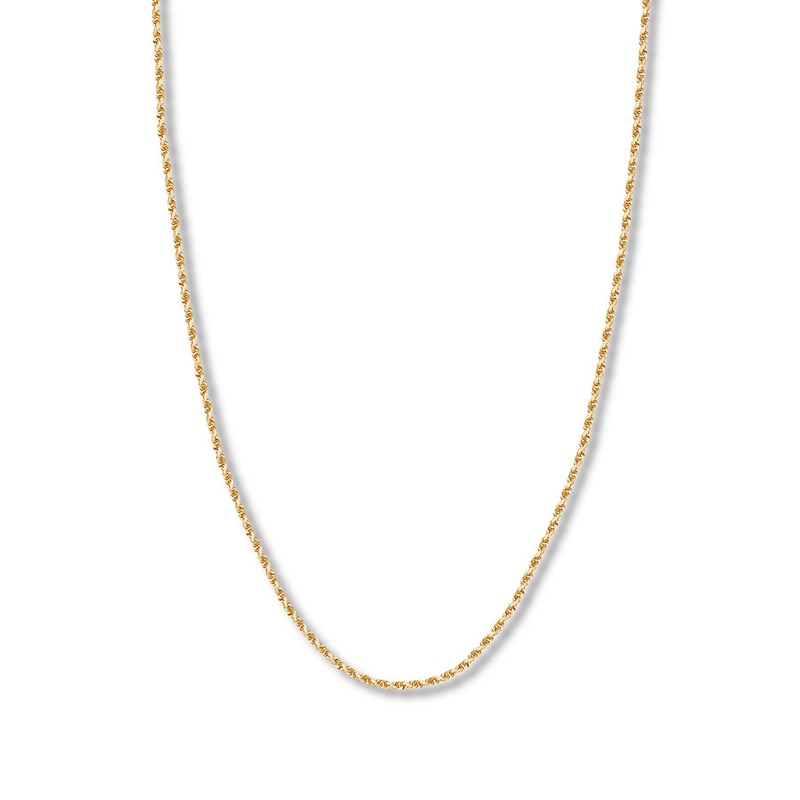 Textured Solid Rope Chain Yellow Gold Plated 24