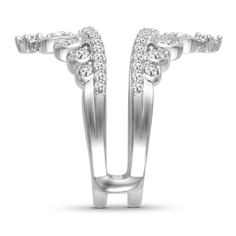 Diamond Enhancer Ring 1 ct tw Round-cut White Gold Plated