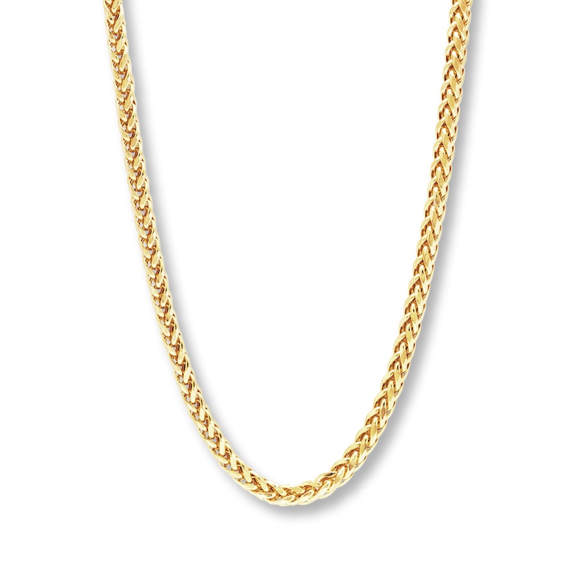 Necklace Wheat Chain Yellow Gold Plated 22