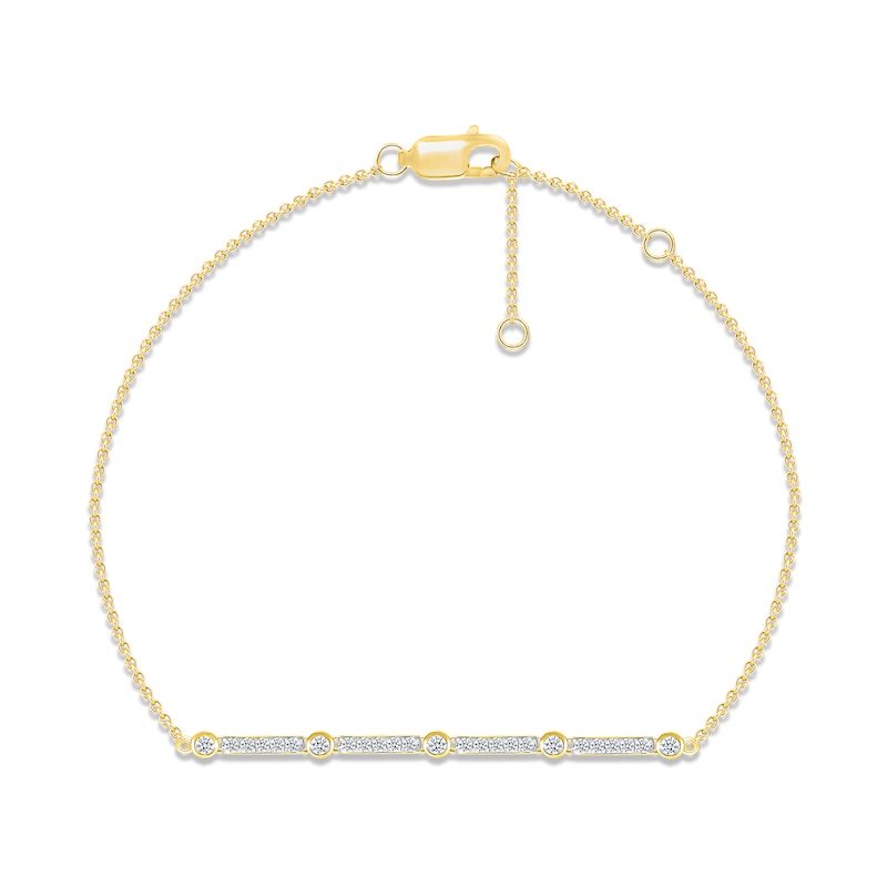 Diamond Bracelet 1/5 ct tw Round-cut Yellow Gold Plated 7.5