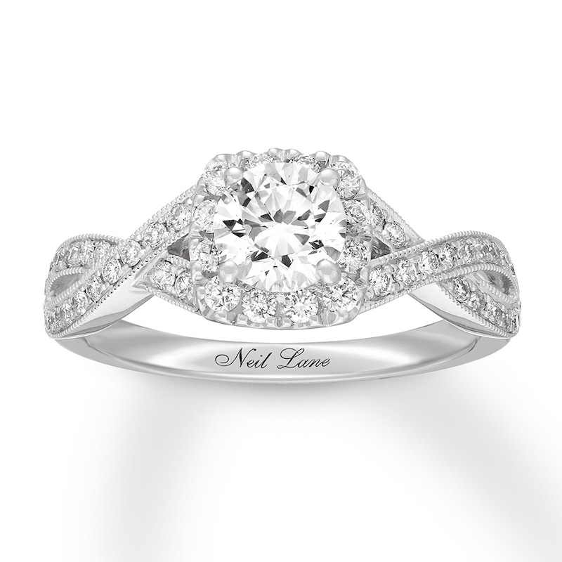 Neil Lane Diamond Engagement Ring 1-1/8 ct tw White Gold Plated