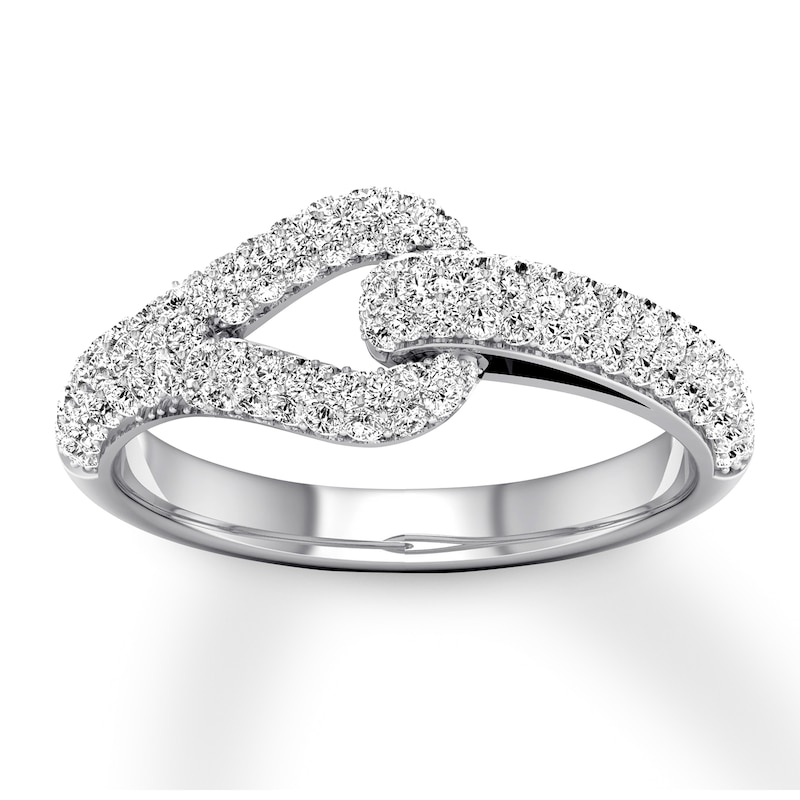 Love + Be Loved Diamond Ring 3/4 ct tw Round-cut White Gold Plated