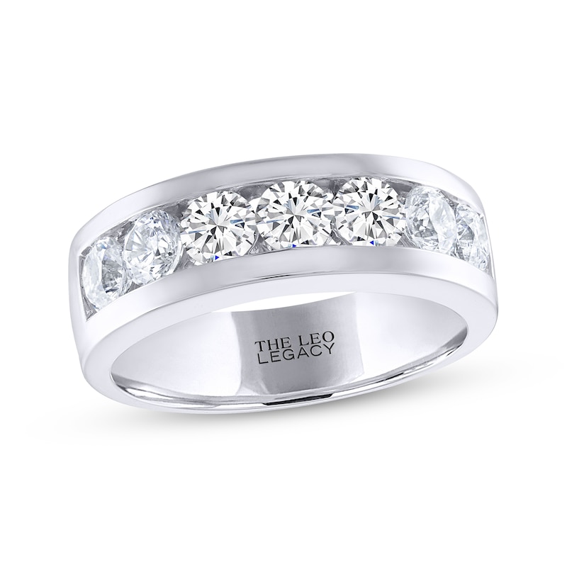 Men’s THE LEO Legacy Lab-Created Diamond Wedding Band 2 ct tw White Gold Plated