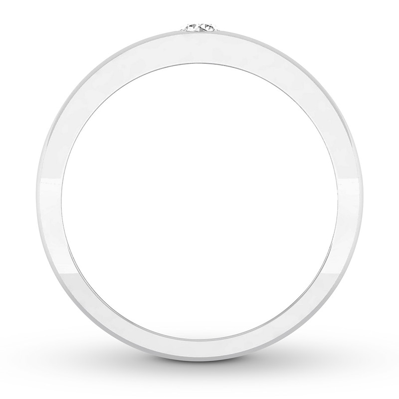 Men's Diamond Solitaire Ring 1/6 ct Round-cut White Gold Plated