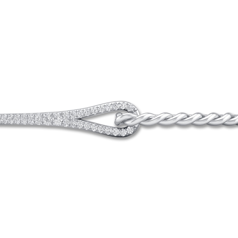 Love + Be Loved Diamond Bolo Bracelet 1/2 ct tw White Gold Plated