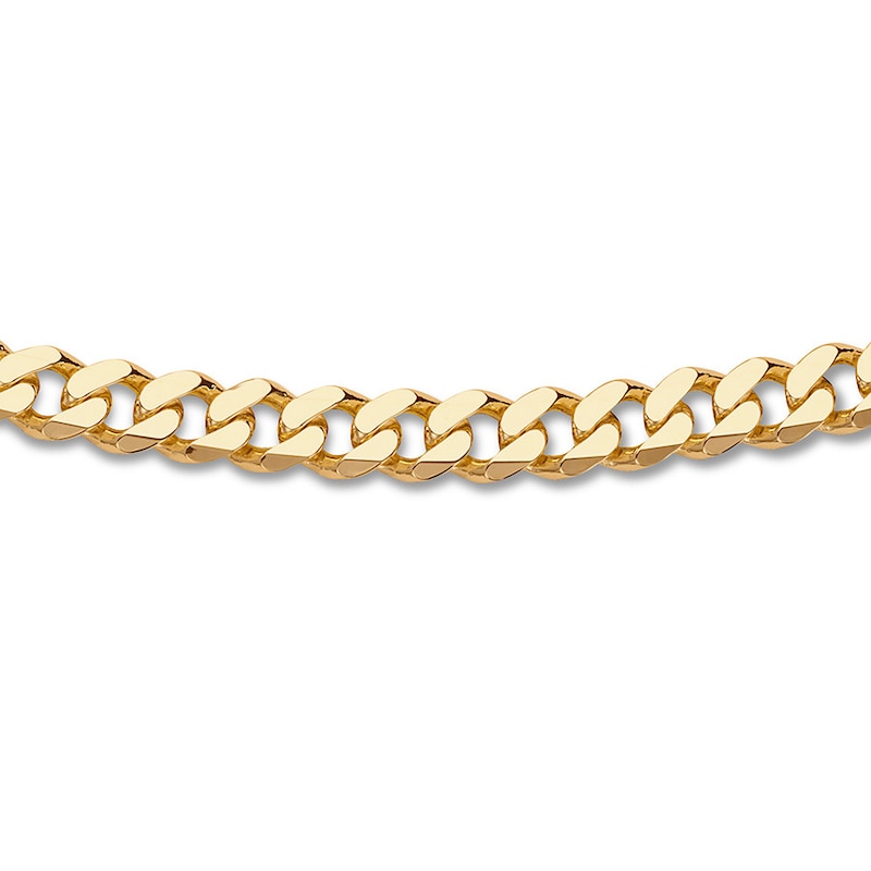 Solid Curb Link Bracelet Yellow Gold Plated 8.75