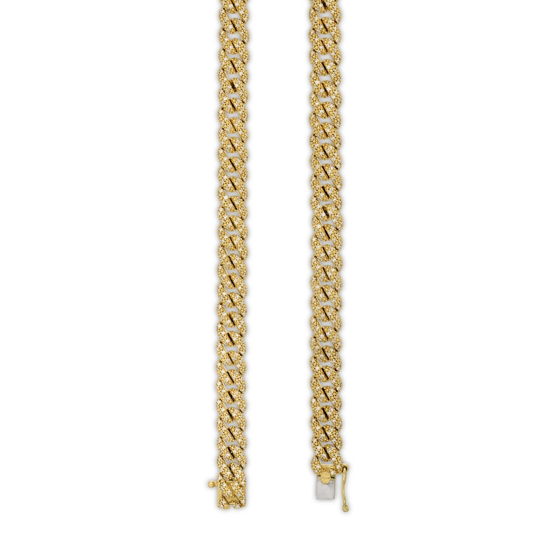 Diamond Curb Chain Necklace 3-1/3 ct tw Yellow Gold Plated 18”