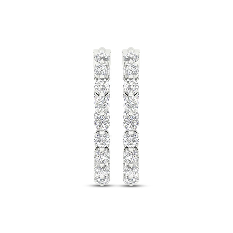 Lab-Created Diamonds by Inside-Out Hoop Earrings 1 ct tw White Gold Plated