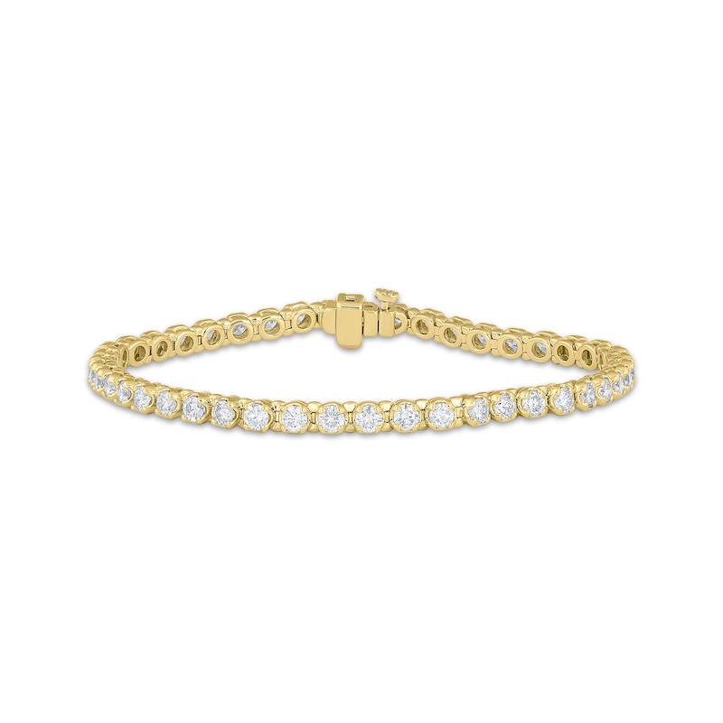 Diamond Tennis Bracelet 5 ct tw Yellow Gold Plated 7