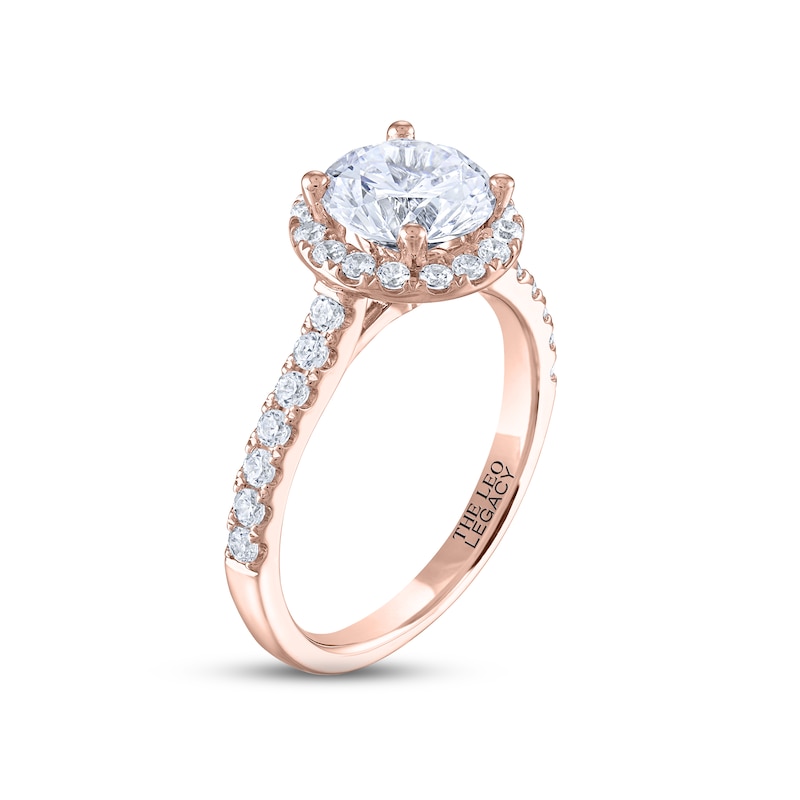 THE LEO Legacy Lab-Created Diamond Engagement Ring 1-7/8 ct tw Rose Gold Plated