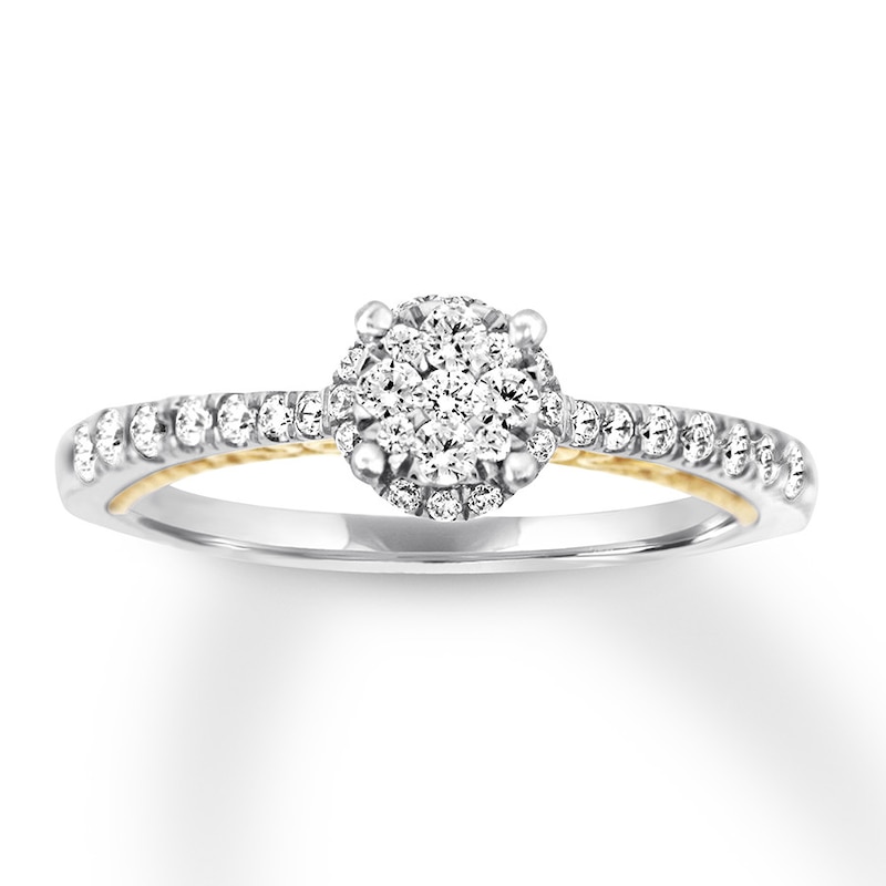 Diamond Engagement Ring 5/8 ct tw Round-cut Two-Tone Gold Plated