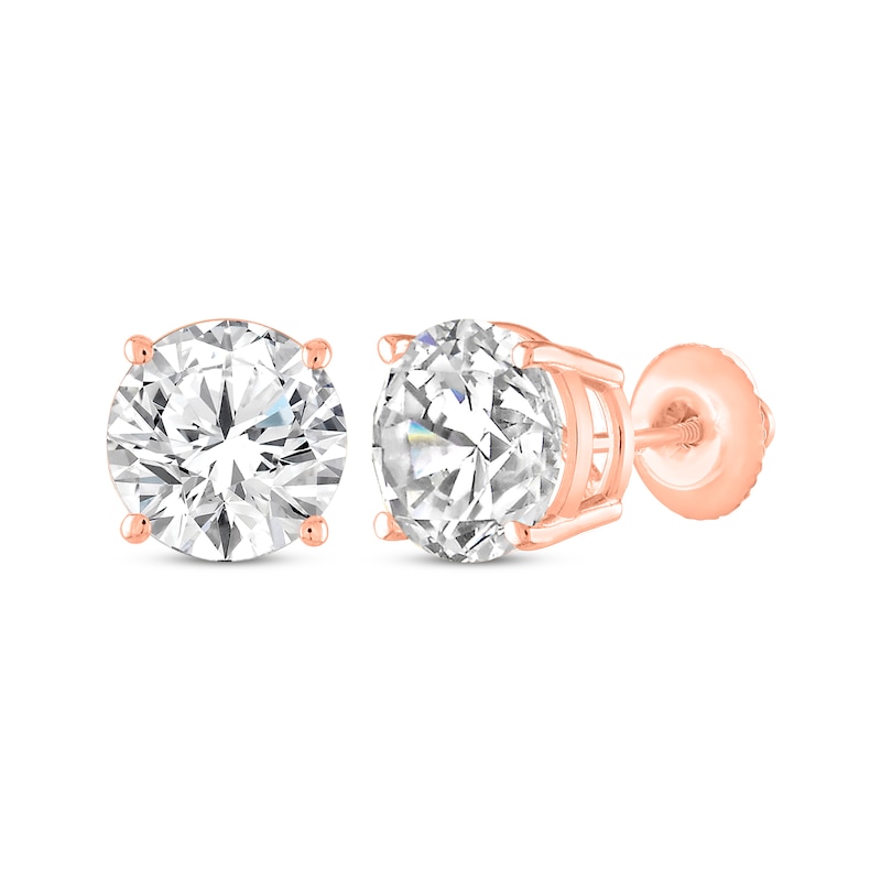 Round-Cut Diamond Solitaire Stud Earrings 1-1/2 ct tw Rose Gold Plated