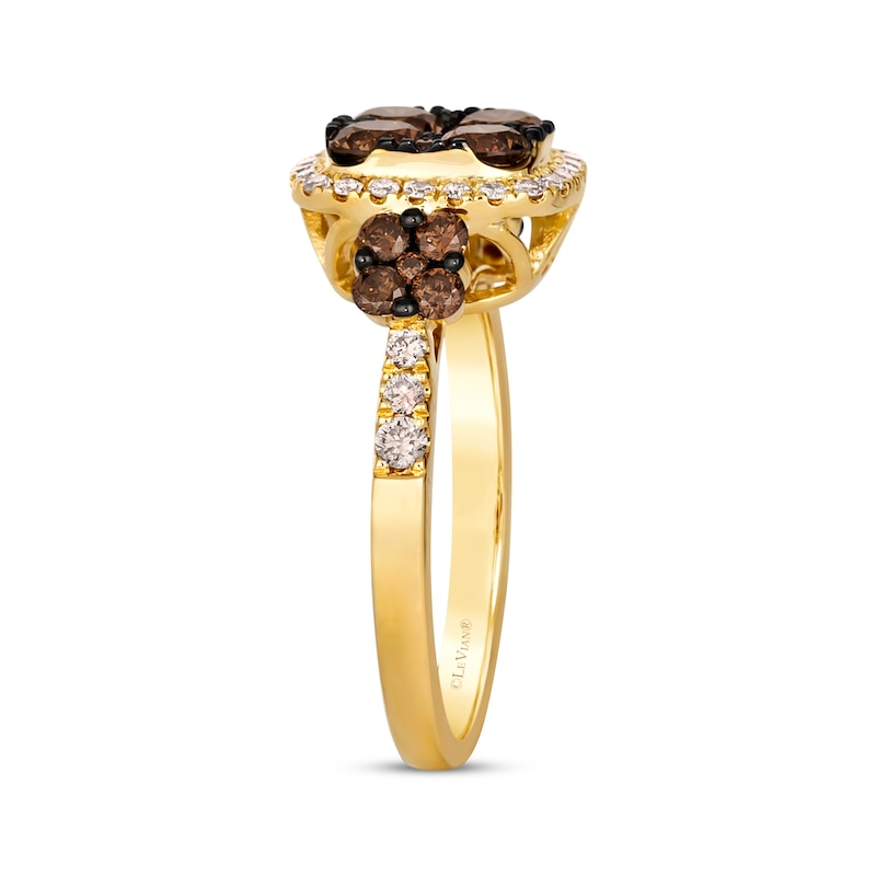 Le Vian Vault Diamond Cushion Frame Ring 1-1/2 ct tw Honey Gold Plated