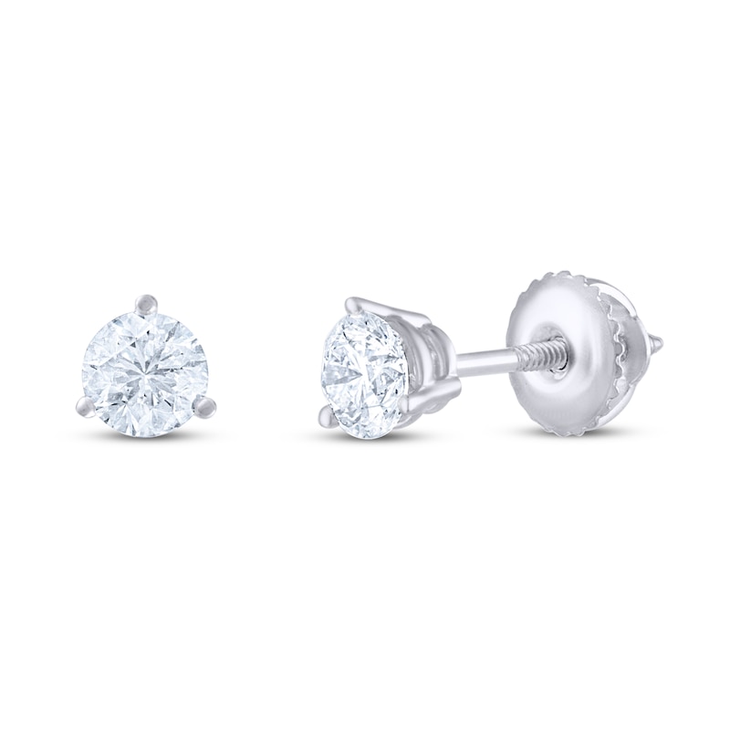 THE LEO Diamond Earrings 3/4 ct tw Round-cut White Gold Plated