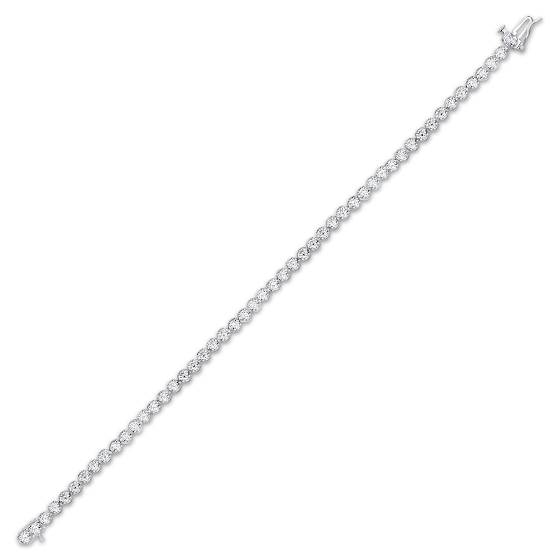 Diamond Tennis Bracelet 3 ct tw Round-Cut White Gold Plated 7