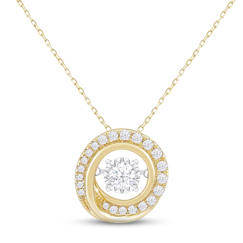 Unstoppable Love Diamond Swirl Necklace 1/3 ct tw Yellow Gold Plated 18