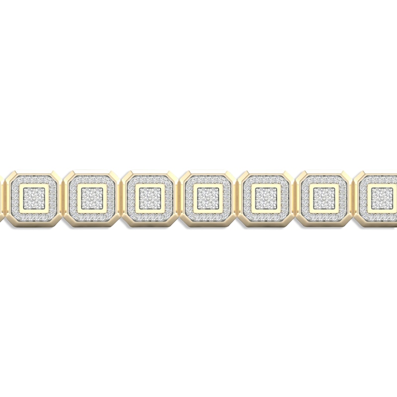 Men's Lab-Created Diamonds by Bracelet 3-1/2 ct tw Round-cut Yellow Gold Plated 8.5