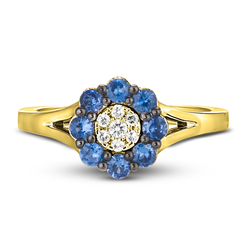 Le Vian Diamond & Sapphire Ring 1/20 ct tw Diamonds Honey Gold Plated