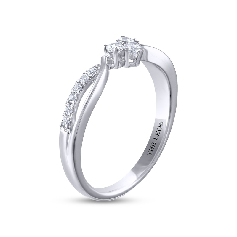 THE LEO Diamond Anniversary Band 1/5 ct tw Round-cut White Gold Plated
