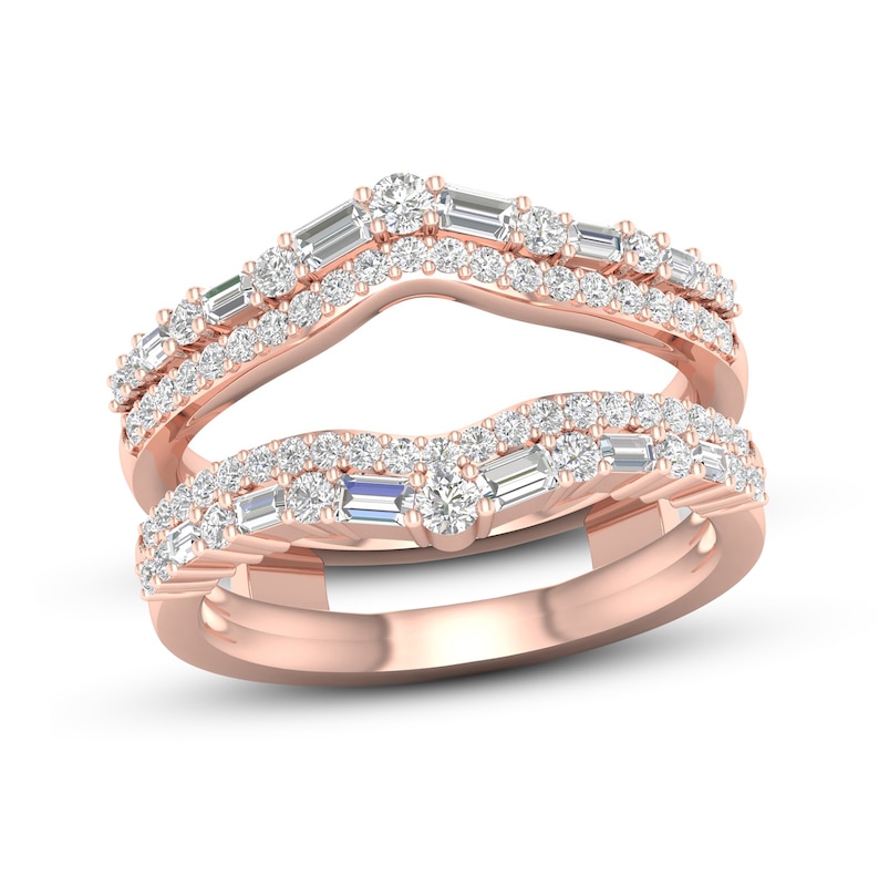Diamond Enhancer Band 3/4 ct tw Round/Baguette Rose Gold Plated