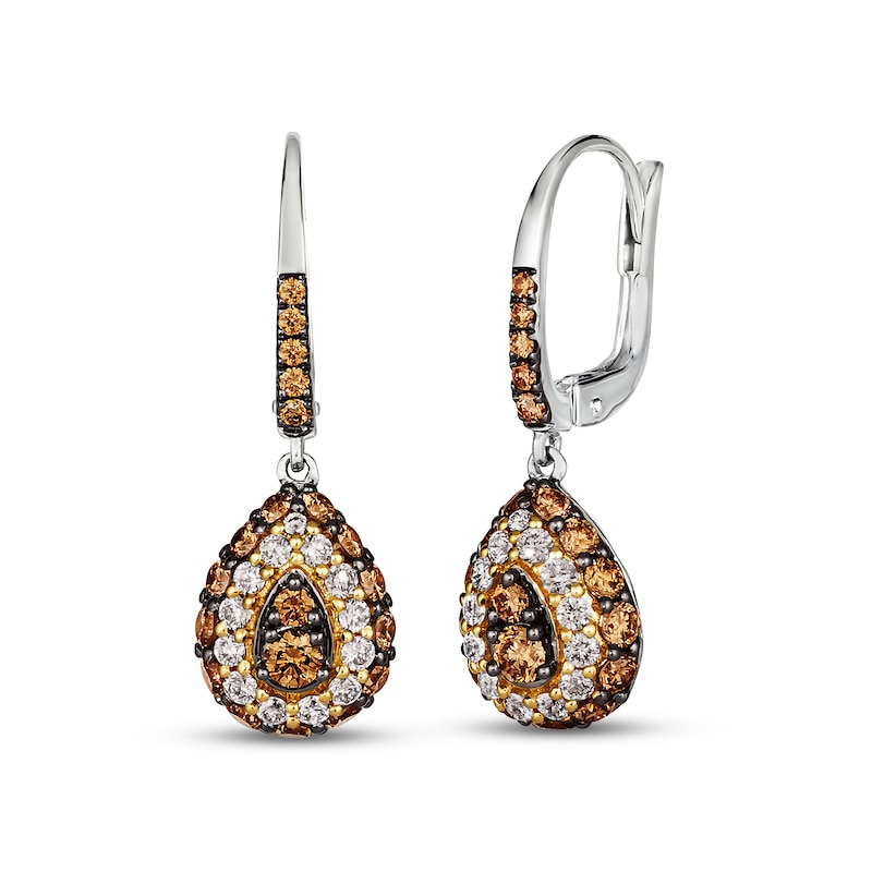Le Vian Diamond Dangle Earrings 1-3/4 ct tw Two-Tone Gold Plated