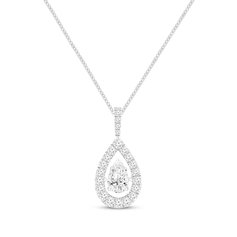 Unstoppable Love Pear-Shaped Diamond Necklace 1 ct tw White Gold Plated 19”