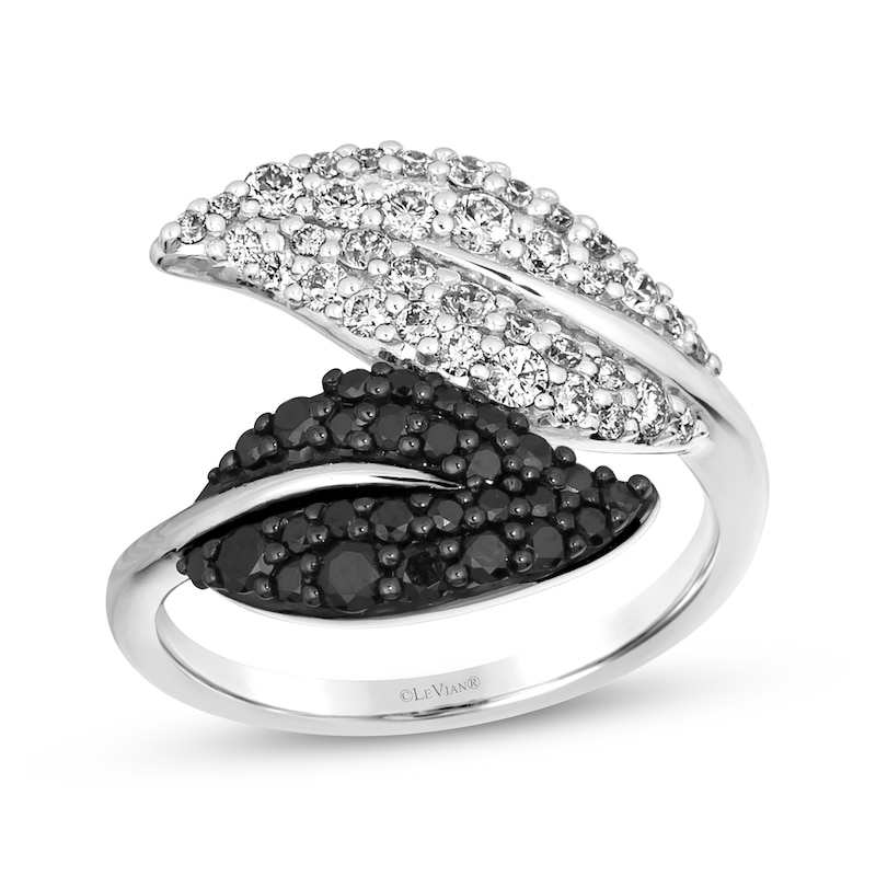 Le Vian Vault Diamond Leaf Bypass Ring 1 ct tw Vanilla Gold Plated