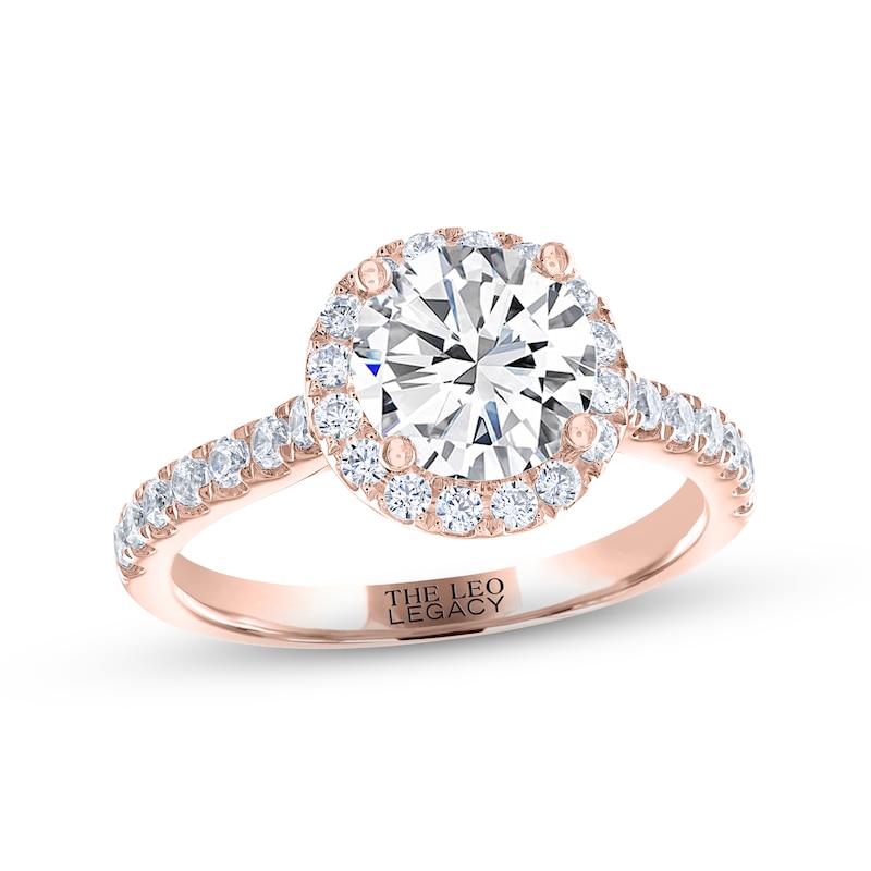 THE LEO Legacy Lab-Created Diamond Engagement Ring 1-7/8 ct tw Rose Gold Plated