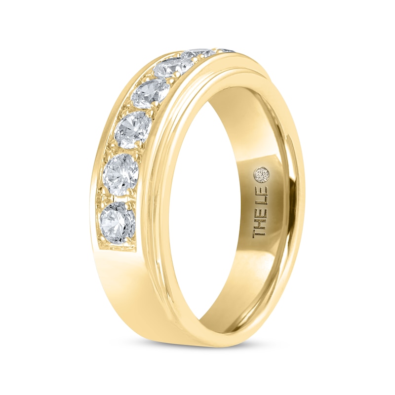 Men's THE LEO Diamond Wedding Band 1 ct tw Round-cut Yellow Gold Plated
