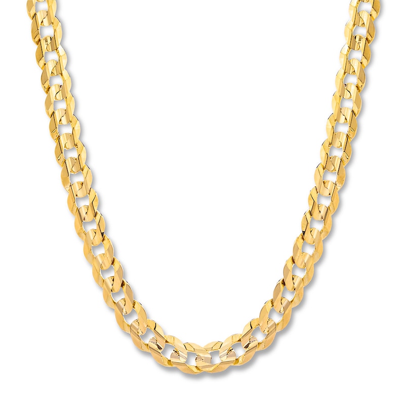 Miami Cuban Curb Necklace Yellow Gold Plated 24