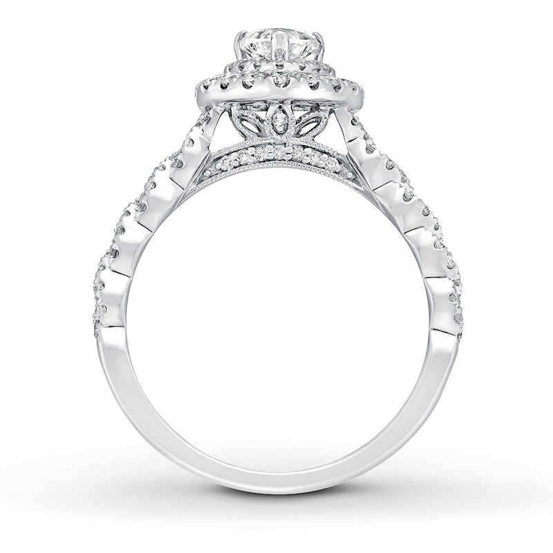 Neil Lane Diamond Engagement Ring 3/4 ct tw Heart & Round-cut White Gold Plated