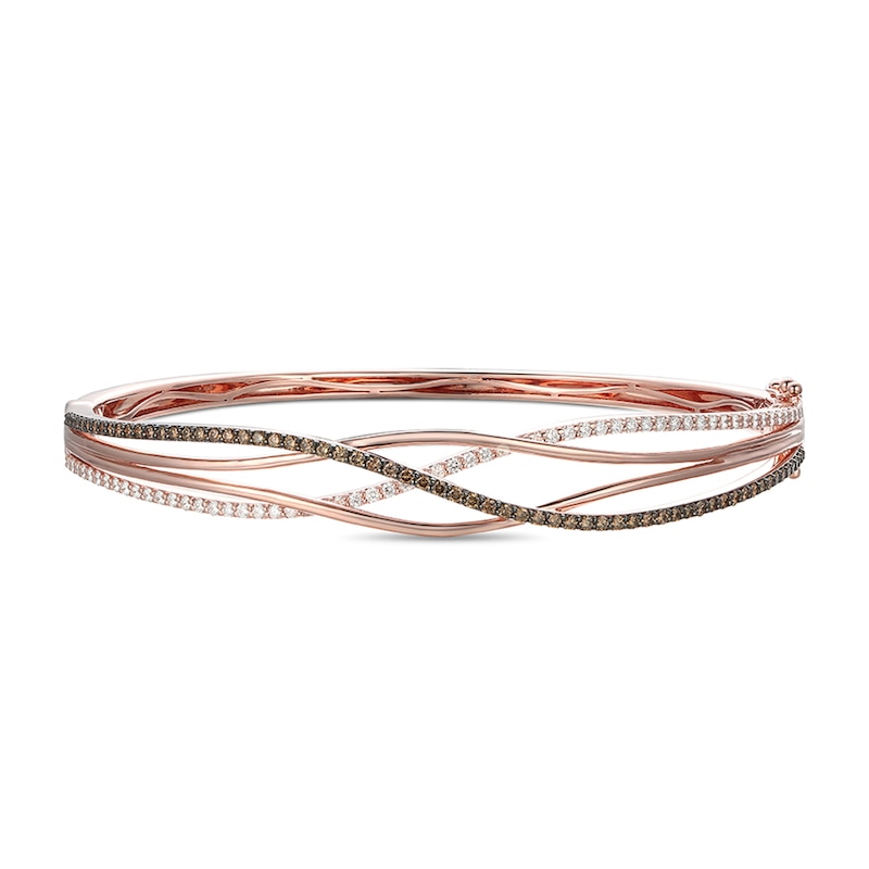 Le Vian Chocolatier® Diamond Bangle Bracelet 1-5/8 ct tw Strawberry Gold Plated