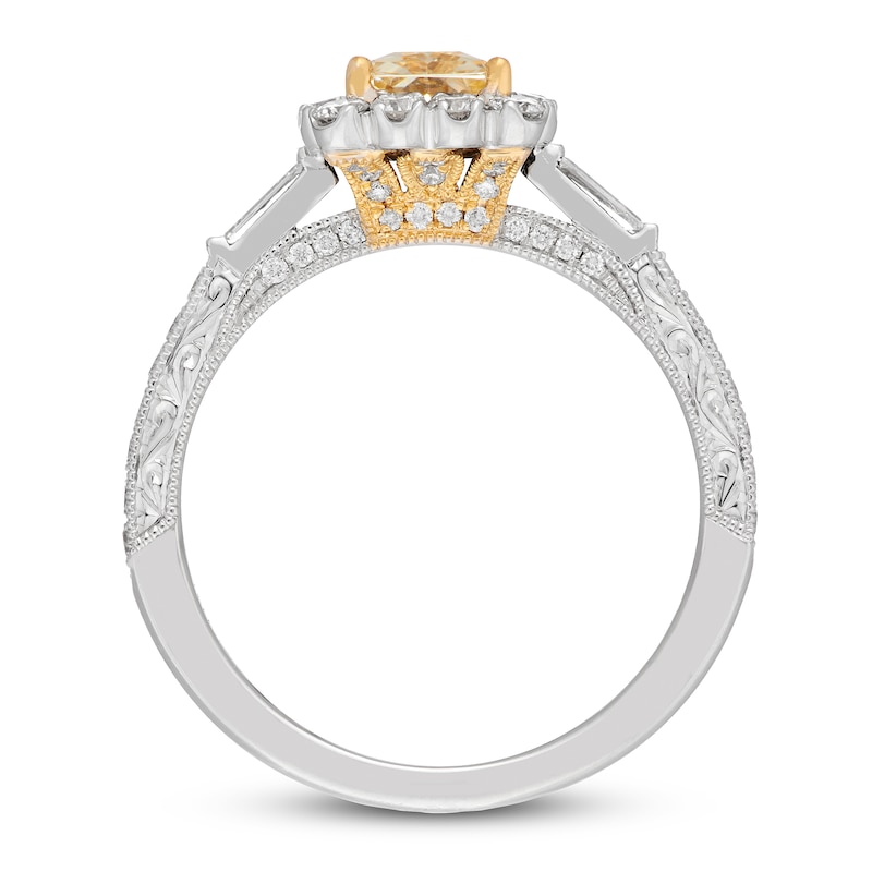Neil Lane Yellow Diamond Engagement Ring 1-3/4 ct tw Gold Plated
