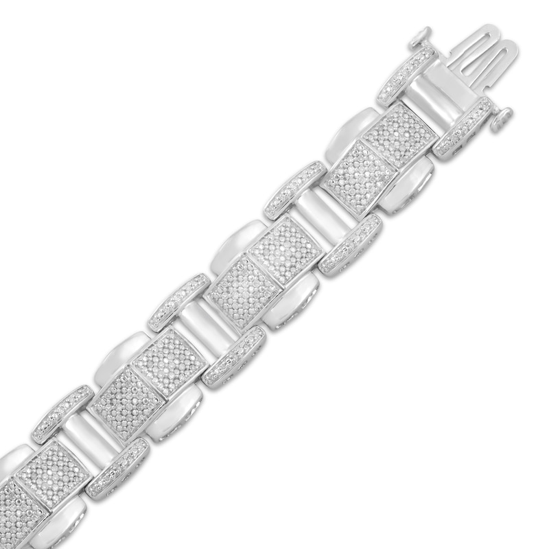 Men's Diamond Bracelet 1 ct tw Silver Plated 8.5