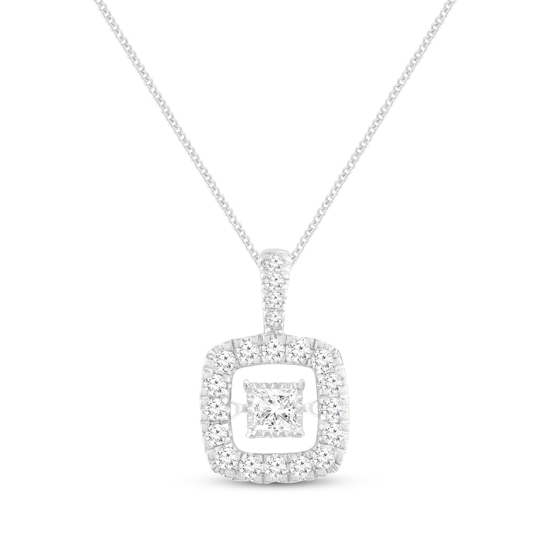 Unstoppable Love Princess-Cut Diamond Necklace 1 ct tw White Gold Plated 19