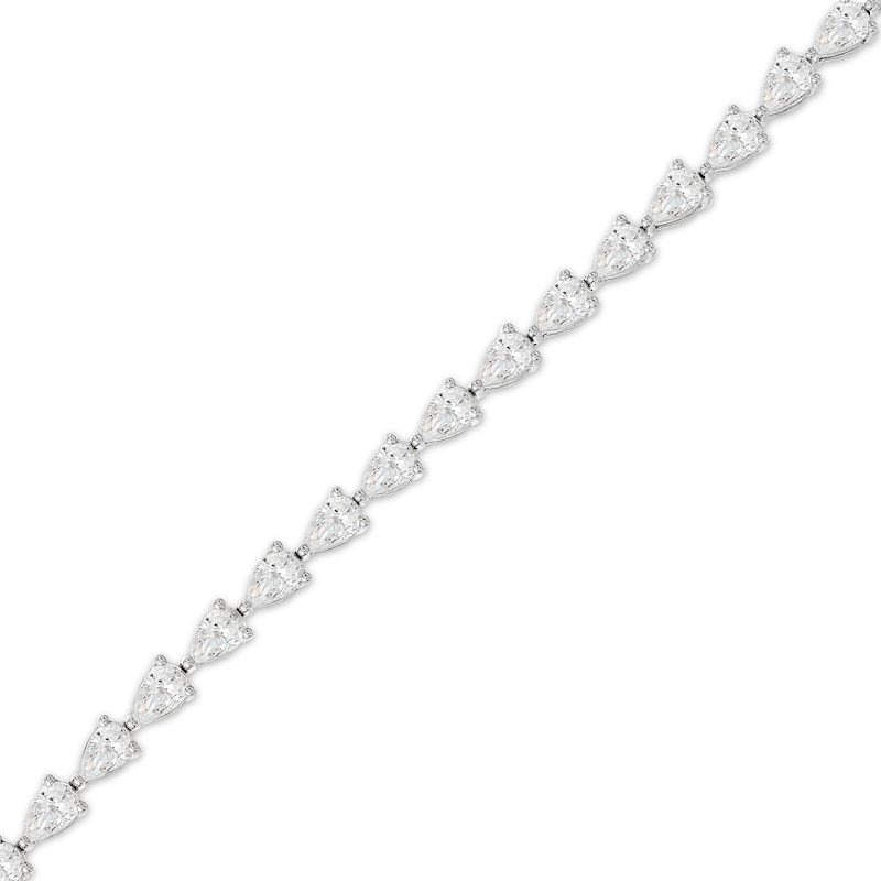 Diamond Line Bracelet 5 ct tw Pear-Shaped White Gold Plated 7.25
