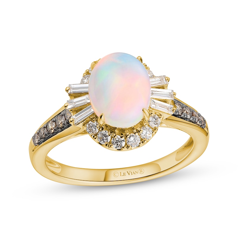 Le Vian Oval-Cut Opal Ring 1/2 ct tw Diamonds Honey Gold Plated