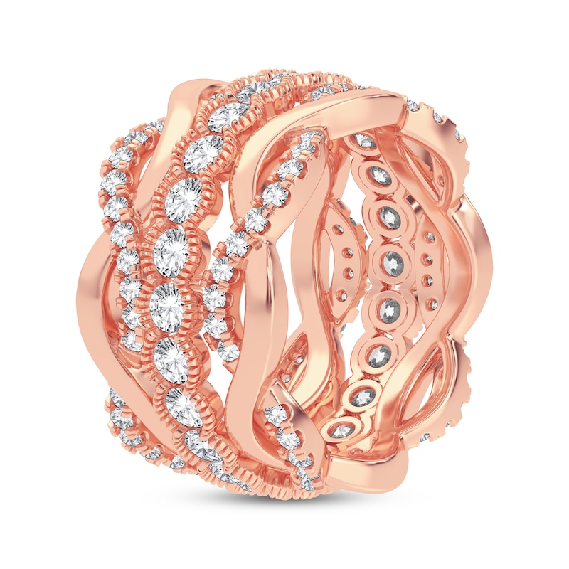 Round-cut Diamond Eternity Band 2 ct tw Rose Gold Plated