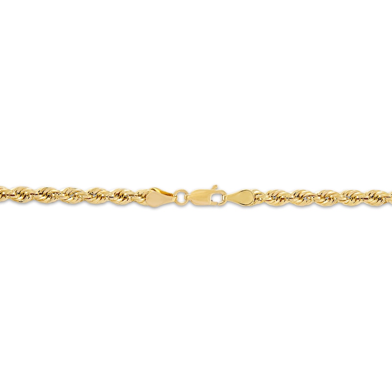 Solid Glitter Rope Chain Necklace 5.5mm Yellow Gold Plated 22